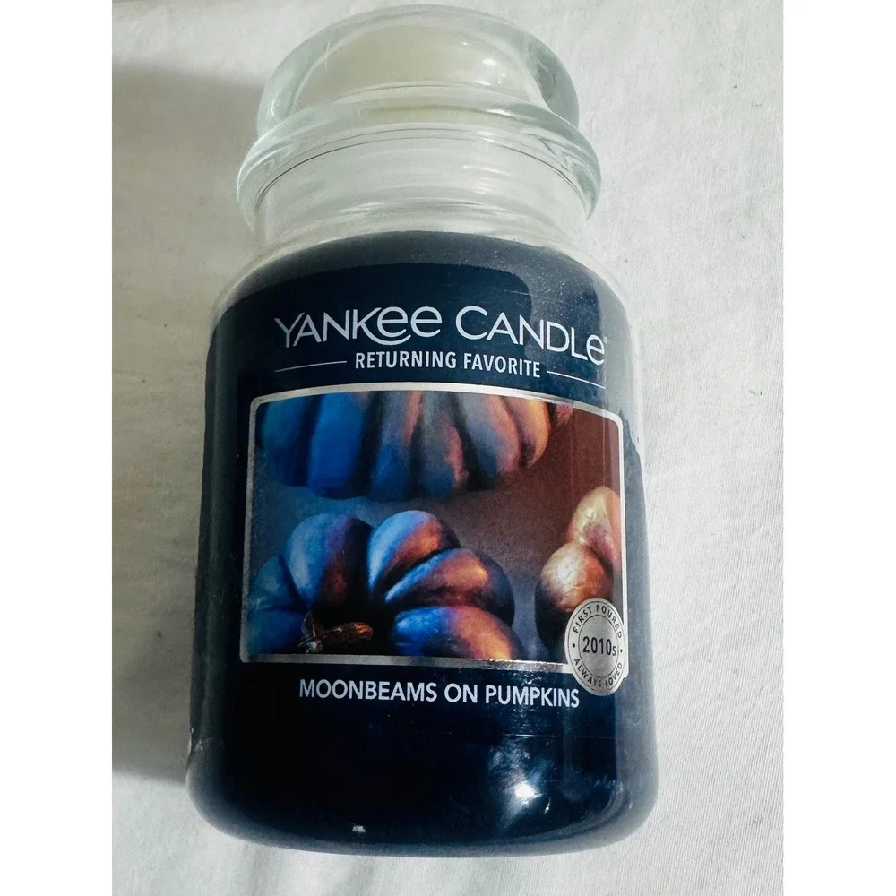 Yankee Candle Moonbeams on Pumpkins 22 oz Large Jar Retired Fall Halloween NEW